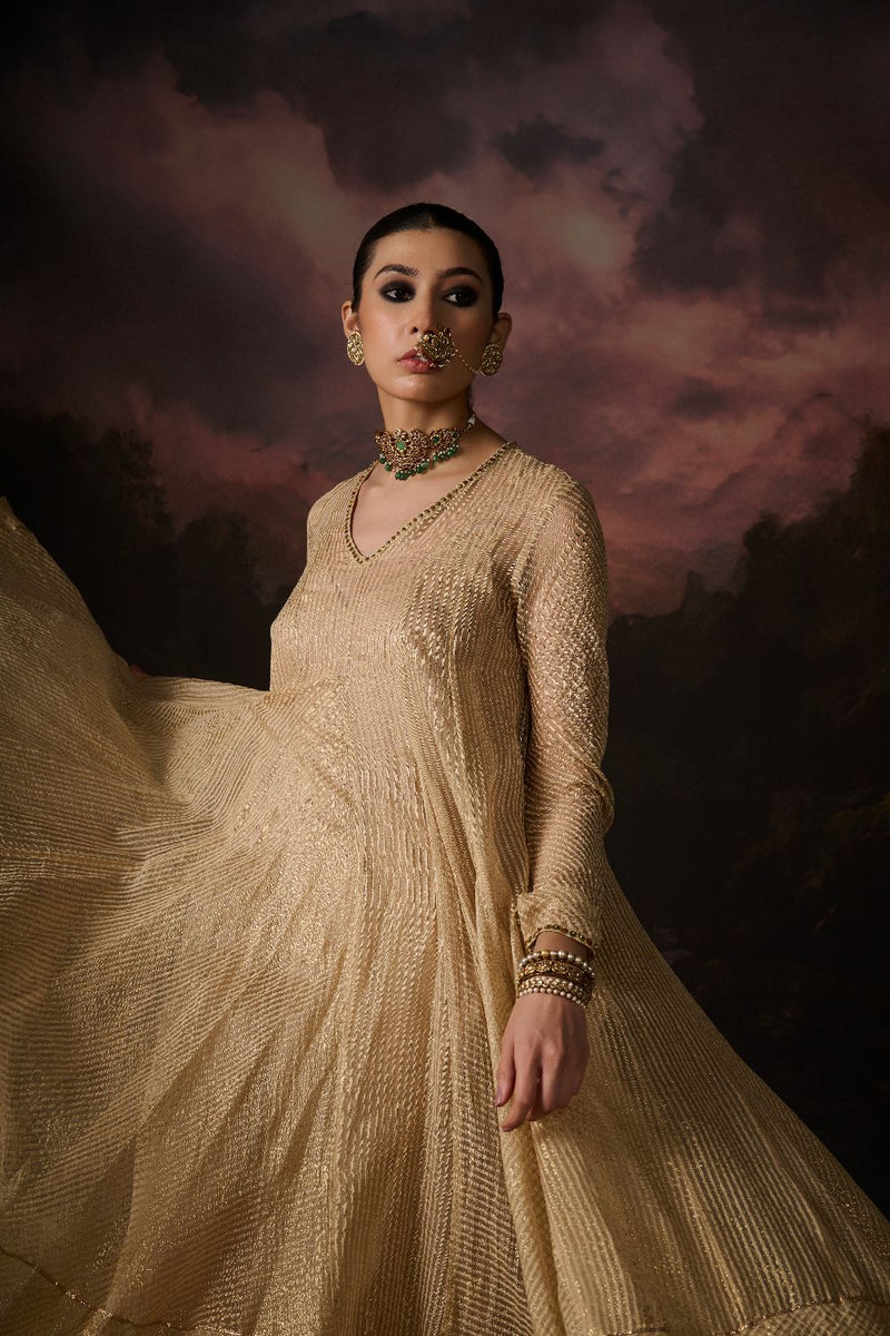 DAANIA KURTA organza by SWATTI KAPOOR in gold color for women in Singapore