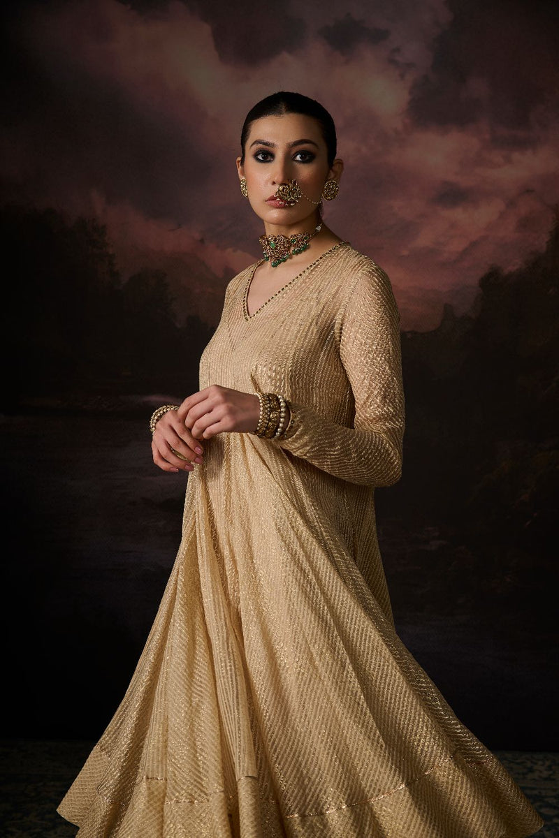 DAANIA KURTA organza by SWATTI KAPOOR in gold color for women in Singapore