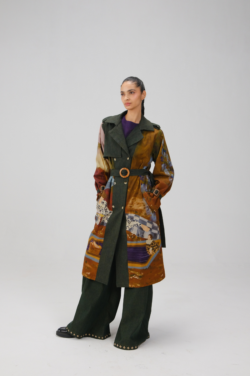 DENIM TRENCH SET-Lakeside twill by CORD for women in Singapore