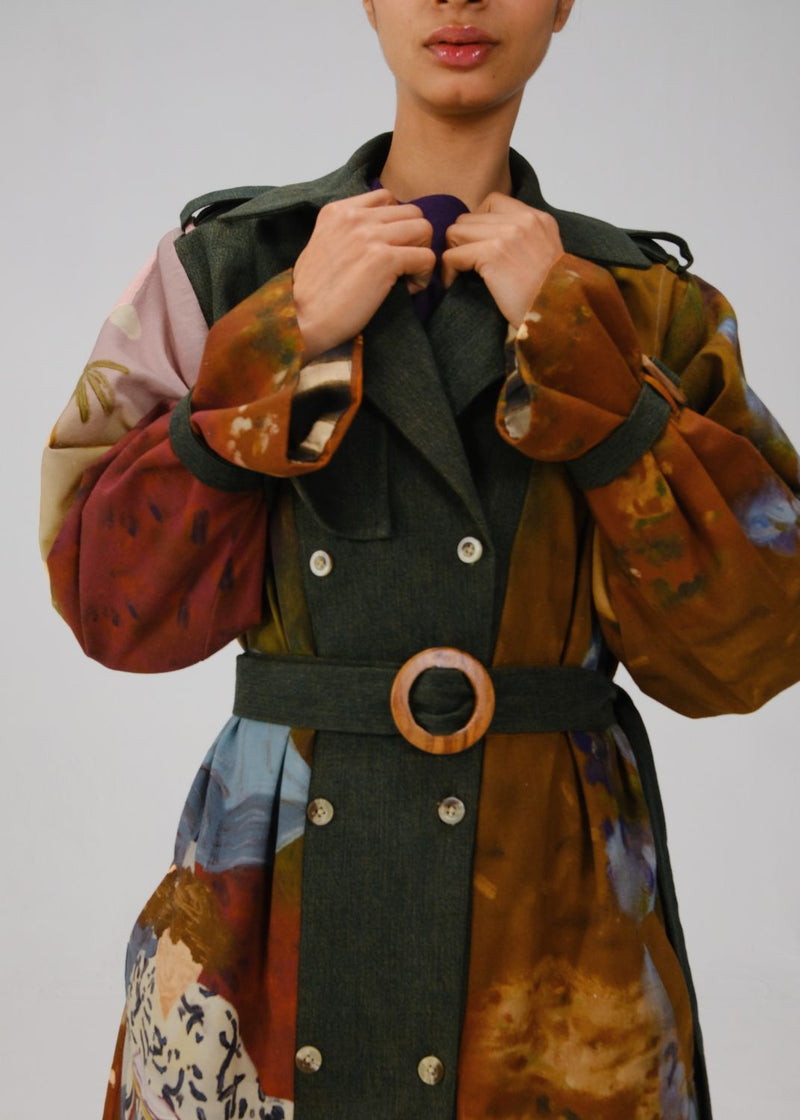 DENIM TRENCH SET-Lakeside twill by CORD for women in Singapore