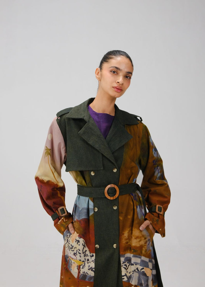 DENIM TRENCH SET-Lakeside twill by CORD for women in Singapore