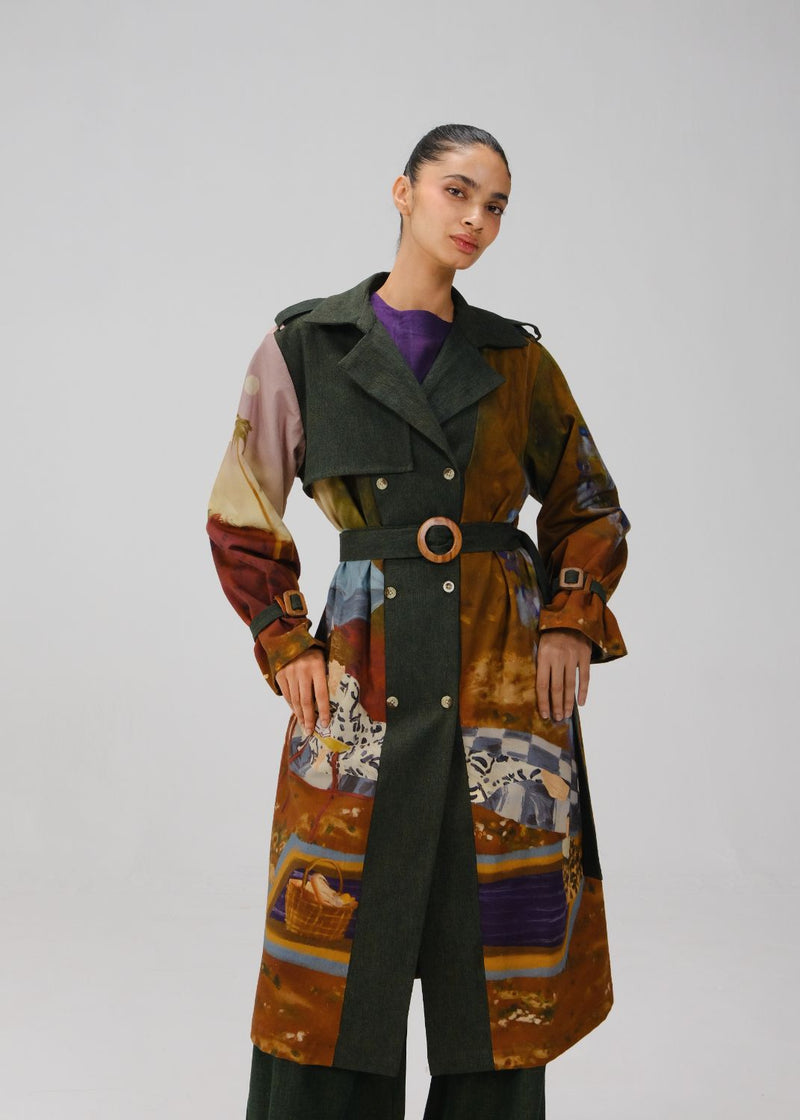 DENIM TRENCH SET-Lakeside twill by CORD for women in Singapore