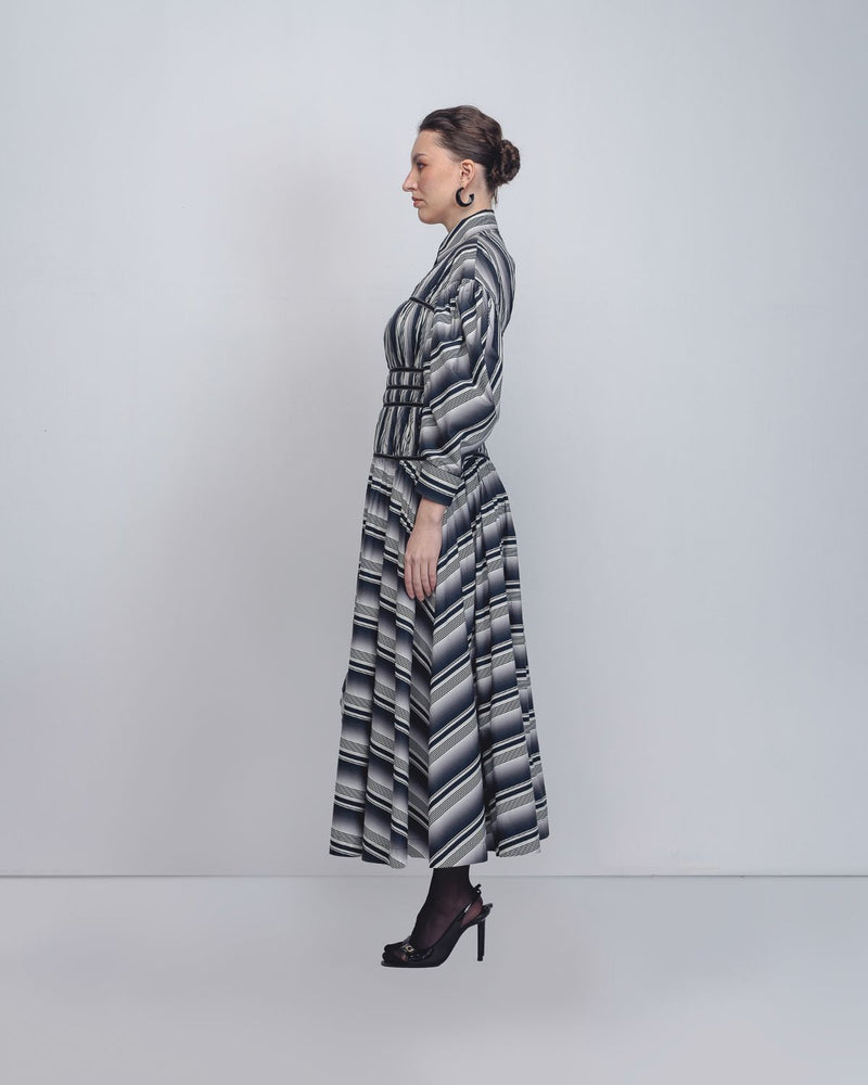 Dia Dress - Black + White Stripes cotton Buy Dia Dress - Black + White Stripes from C&W | Dresses for Women by Leh Studios in black color for women in Singapore