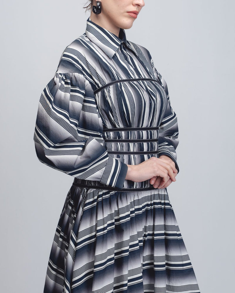 Dia Dress - Black + White Stripes cotton Buy Dia Dress - Black + White Stripes from C&W | Dresses for Women by Leh Studios in black color for women in Singapore