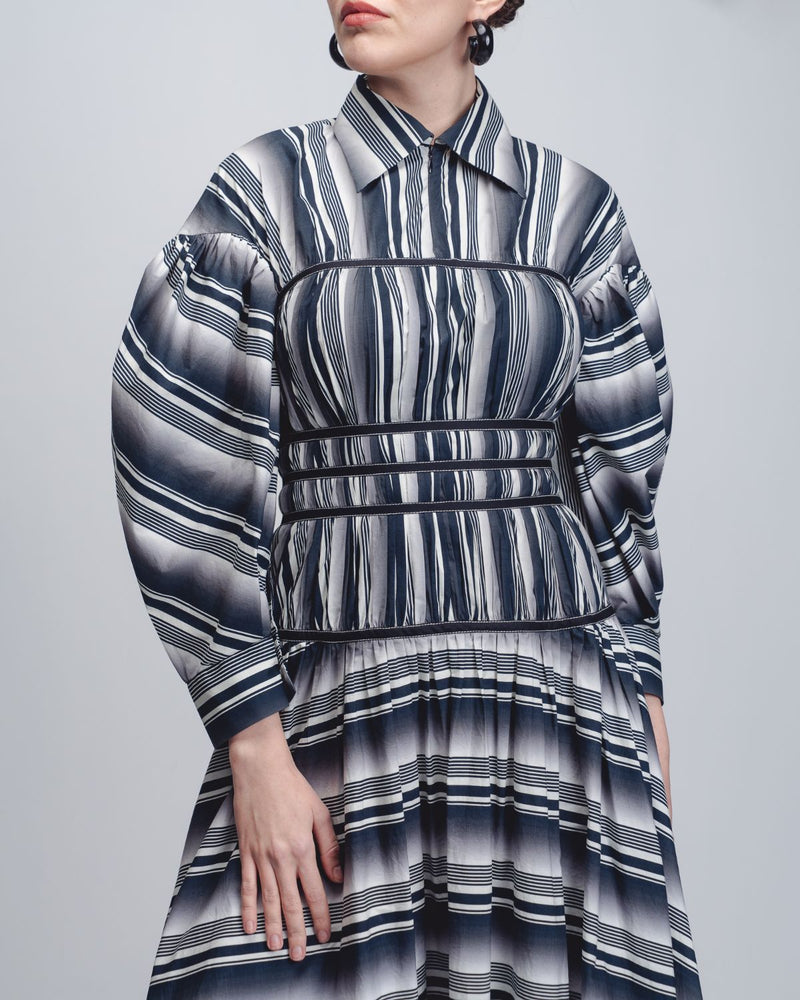 Dia Dress - Black + White Stripes cotton Buy Dia Dress - Black + White Stripes from C&W | Dresses for Women by Leh Studios in black color for women in Singapore