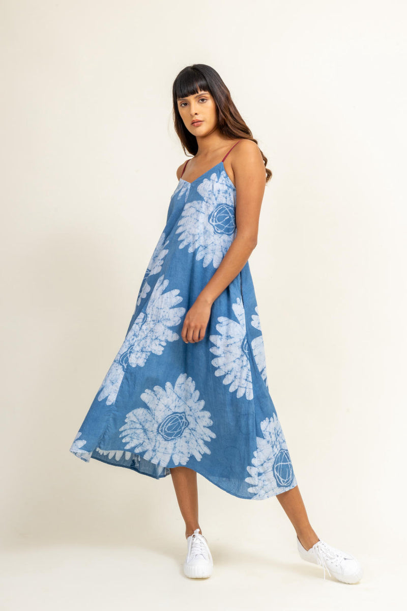 YUI SLIP DRESS by Doodlage in blue color for women in Singapore