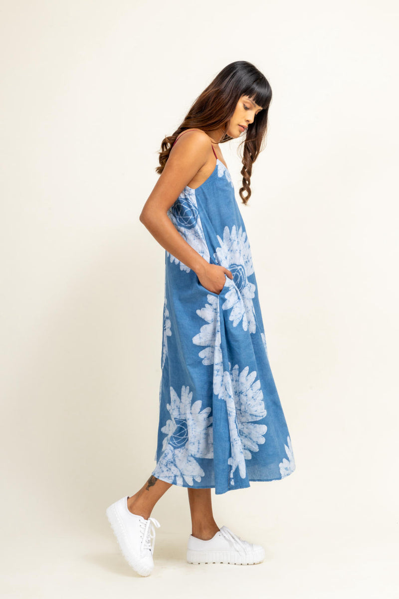 YUI SLIP DRESS by Doodlage in blue color for women in Singapore