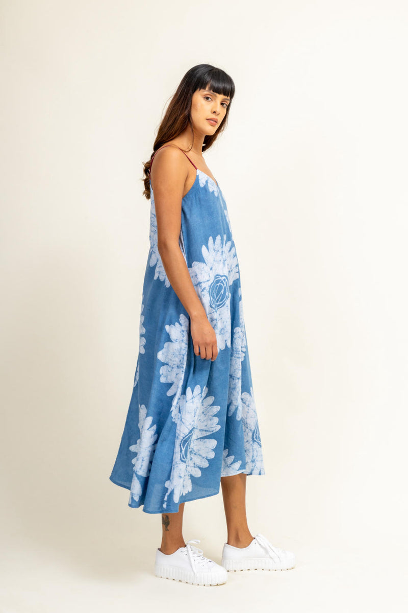 YUI SLIP DRESS by Doodlage in blue color for women in Singapore