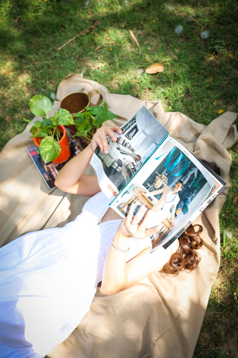 August White Dress by Doodlage in purple color for women in Singapore