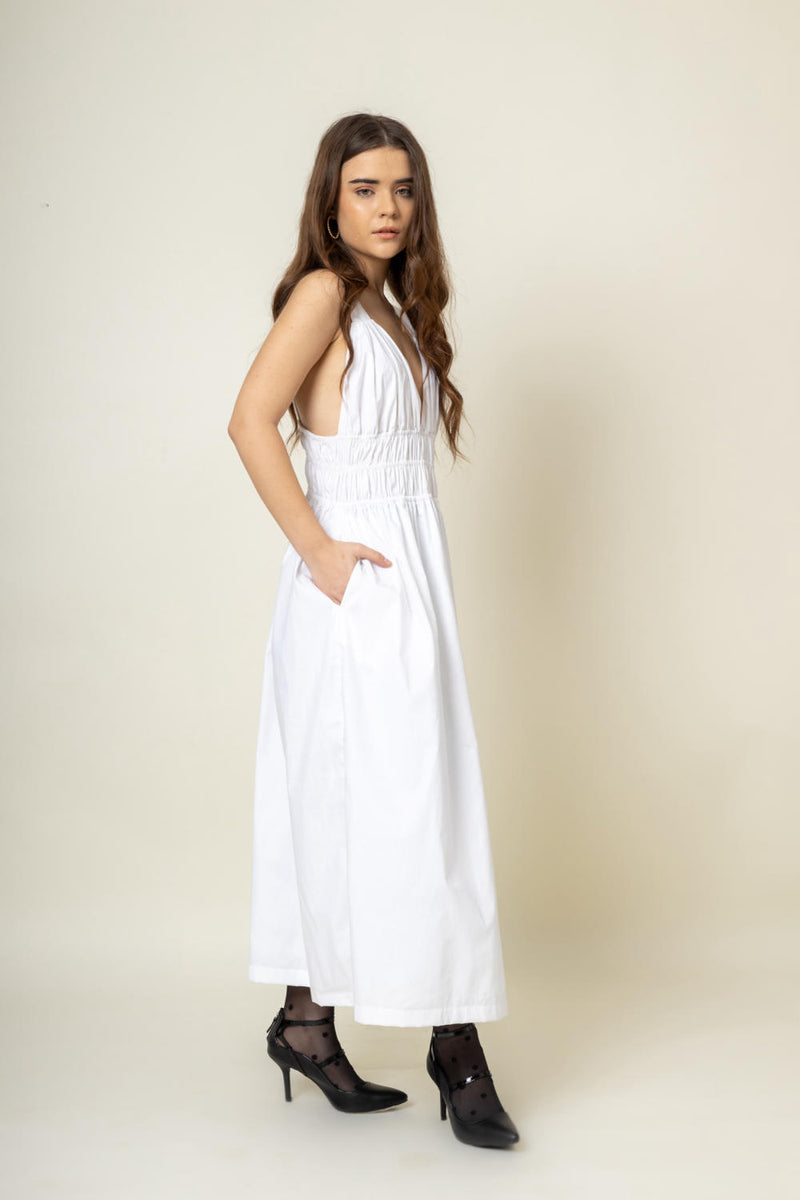 August White Dress by Doodlage in purple color for women in Singapore