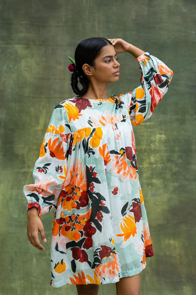 Tyana Printed Dress mul by Doodlage in multi color for women in Singapore