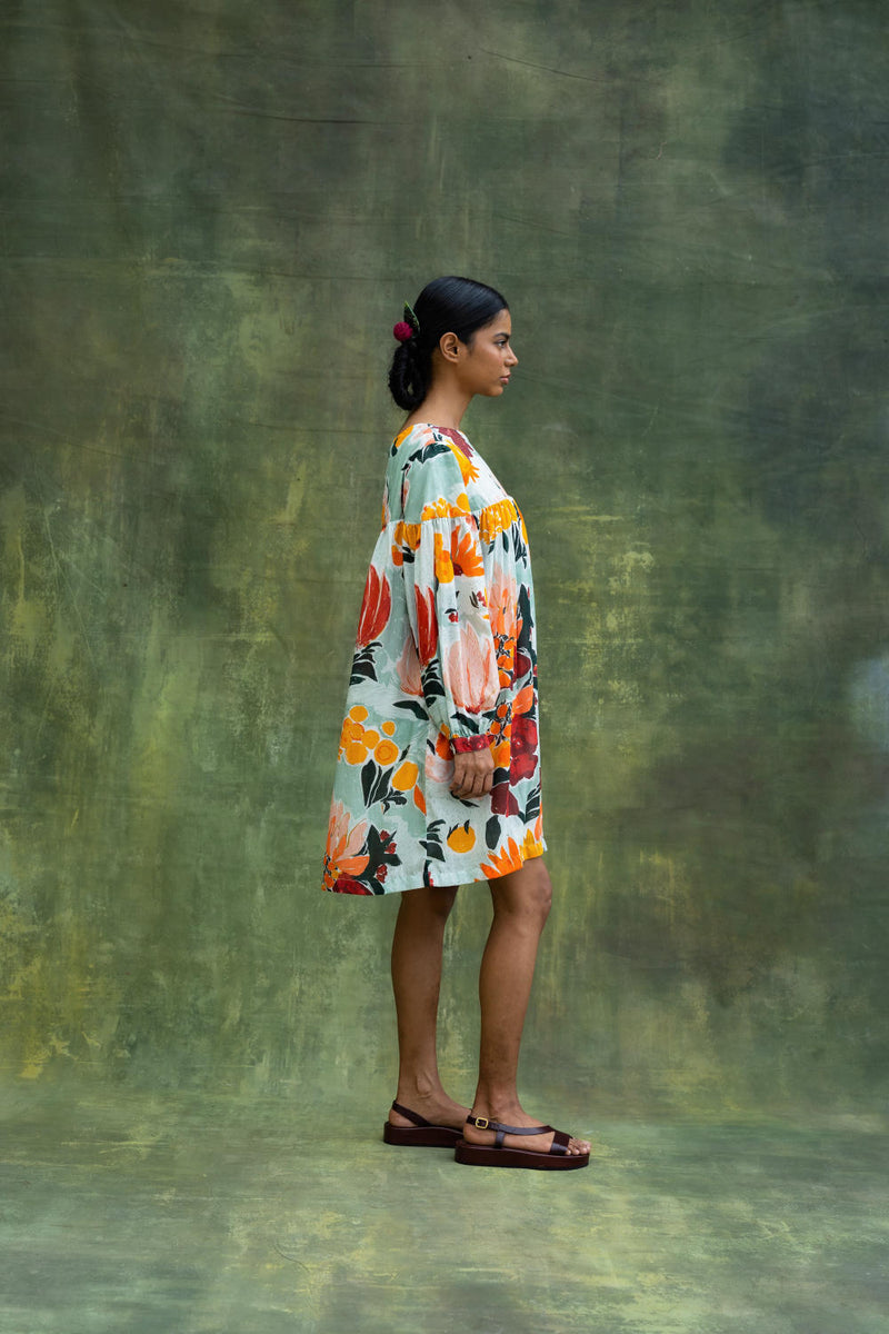 Tyana Printed Dress mul by Doodlage in multi color for women in Singapore