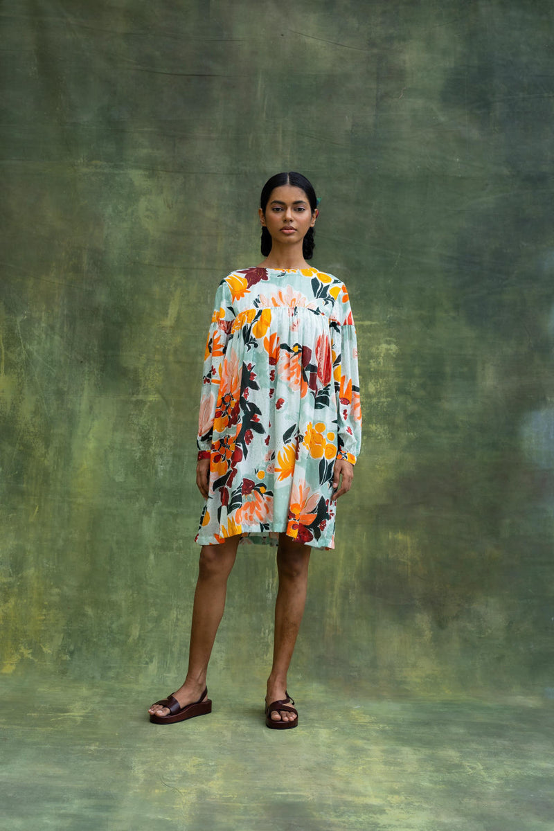 Tyana Printed Dress mul by Doodlage in multi color for women in Singapore