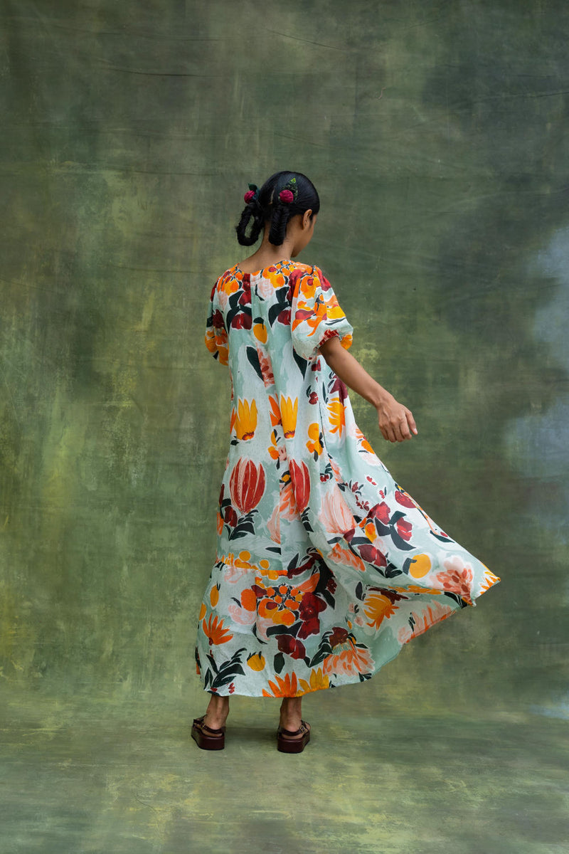 Jill Printed Dress mul by Doodlage in multi color for women in Singapore
