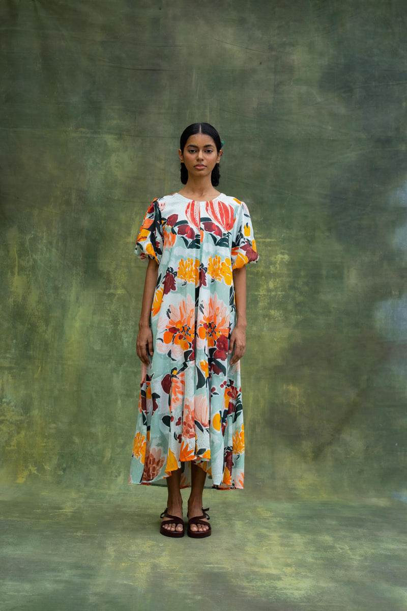 Jill Printed Dress mul by Doodlage in multi color for women in Singapore