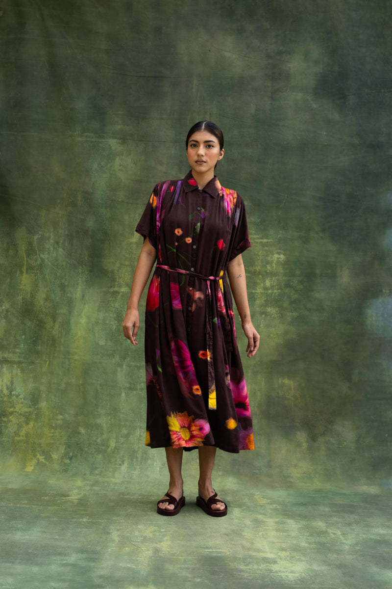Zora Brown Dress by Doodlage for women in Singapore