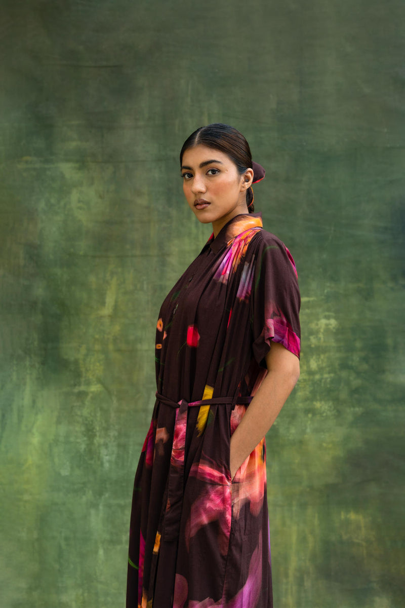 Zora Brown Dress by Doodlage for women in Singapore