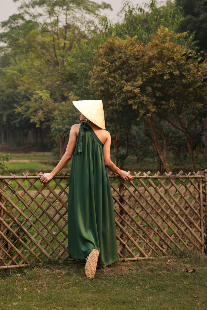 DARLY EMERALD DRESS bemberg by Doodlage in green color for women in Singapore