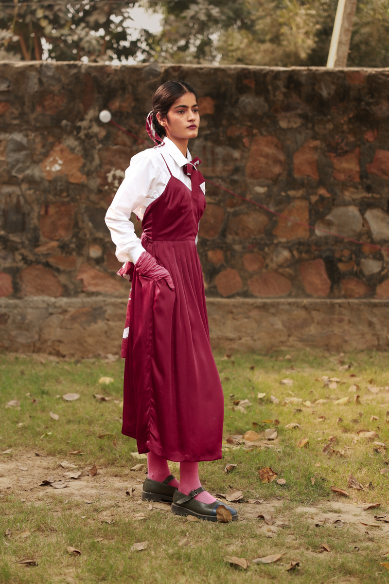 MARY RED DRESS bemberg by Doodlage in red color for women in Singapore