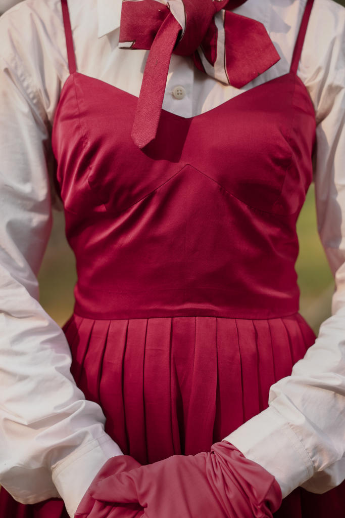 MARY RED DRESS bemberg by Doodlage in red color for women in Singapore