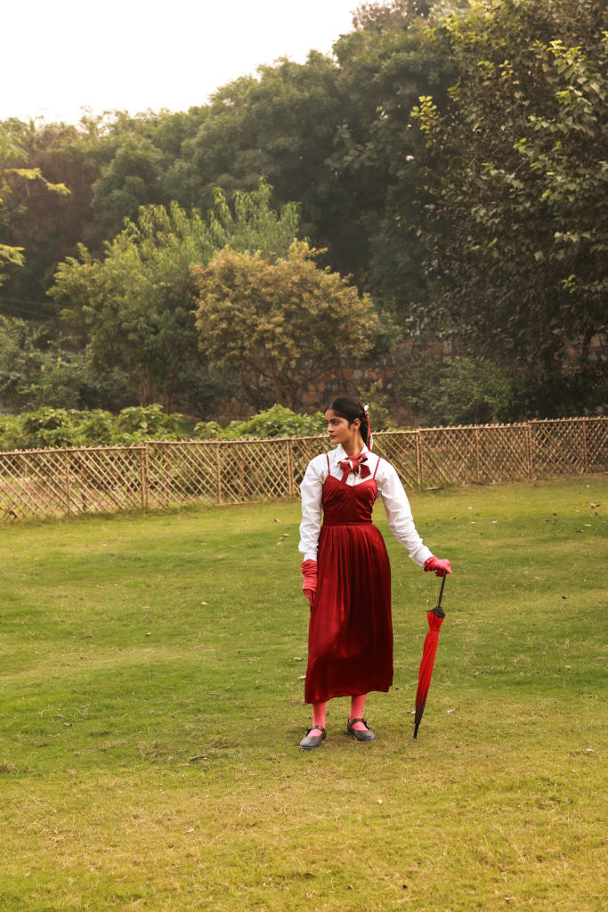 MARY RED DRESS bemberg by Doodlage in red color for women in Singapore