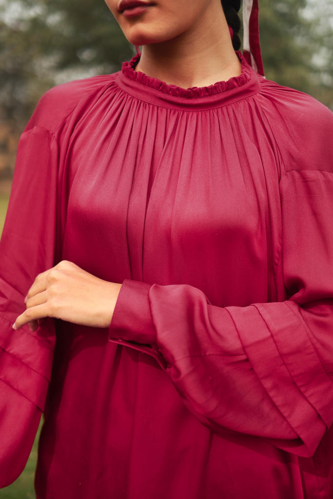 ALICE RED DRESS bemberg by Doodlage in red color for women in Singapore