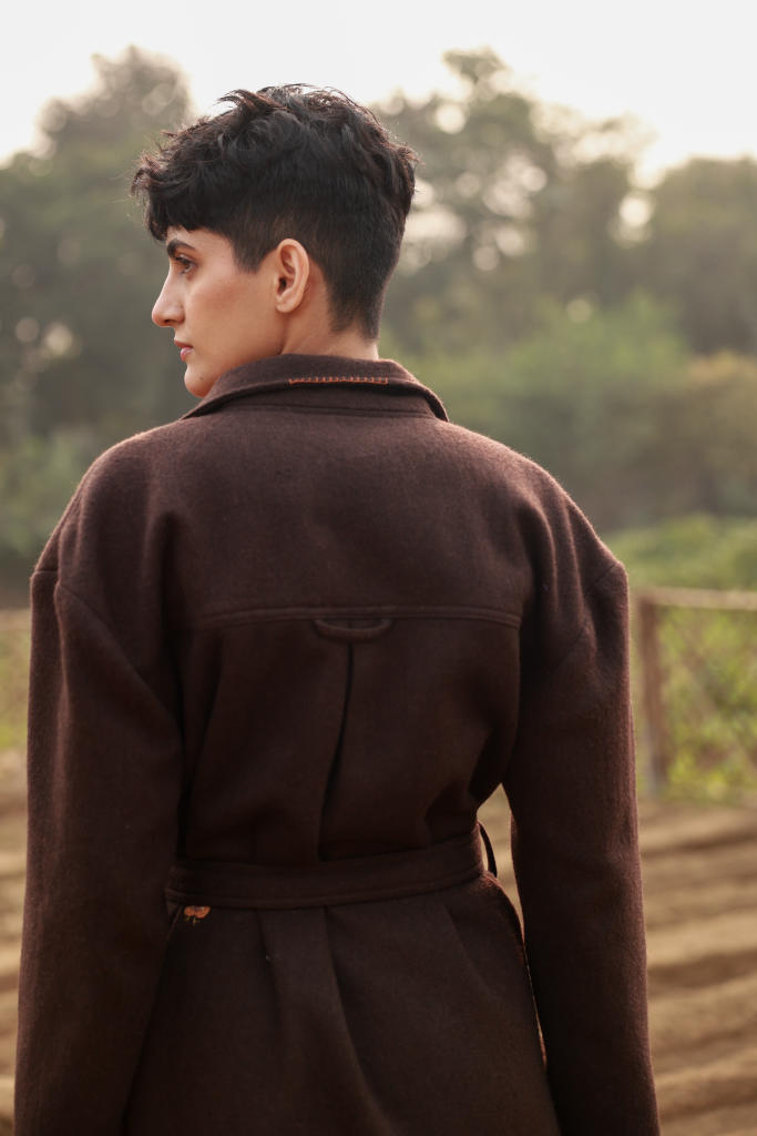 WILLOW BROWN OVERCOAT by Doodlage in brown color for in Singapore