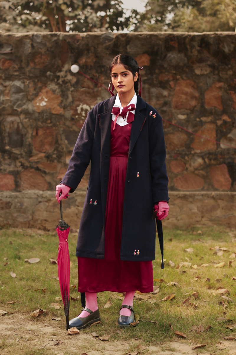 WILLOW BLUE OVERCOAT by Doodlage in blue color for in Singapore