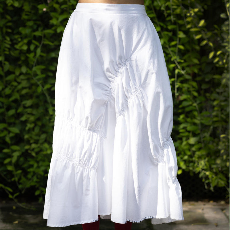 Lizzy White Skirt by Doodlage in white color for women in Singapore