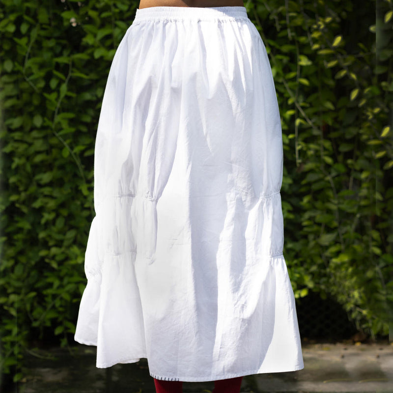 Lizzy White Skirt by Doodlage in white color for women in Singapore