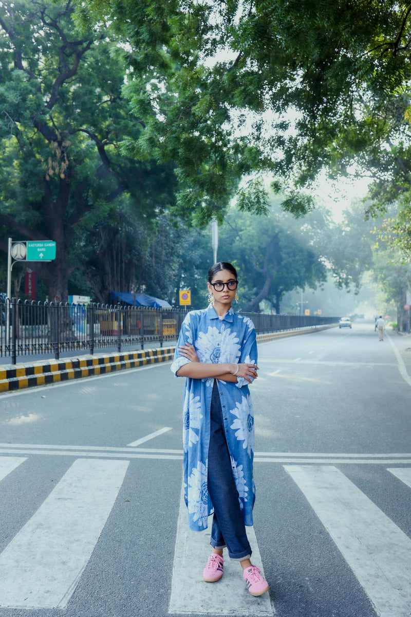 SEHELA FLORAL SET by Doodlage in blue color for women in Singapore