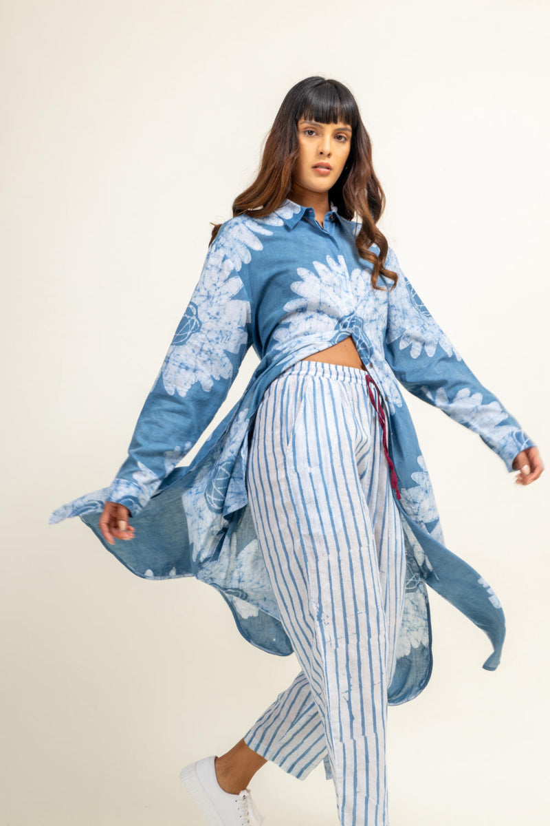 SEHELA FLORAL SET by Doodlage in blue color for women in Singapore