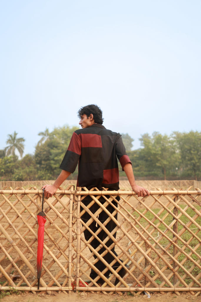 LEFT OVER BLACK PATCHWORK SET cotton by Doodlage in black color for men in Singapore