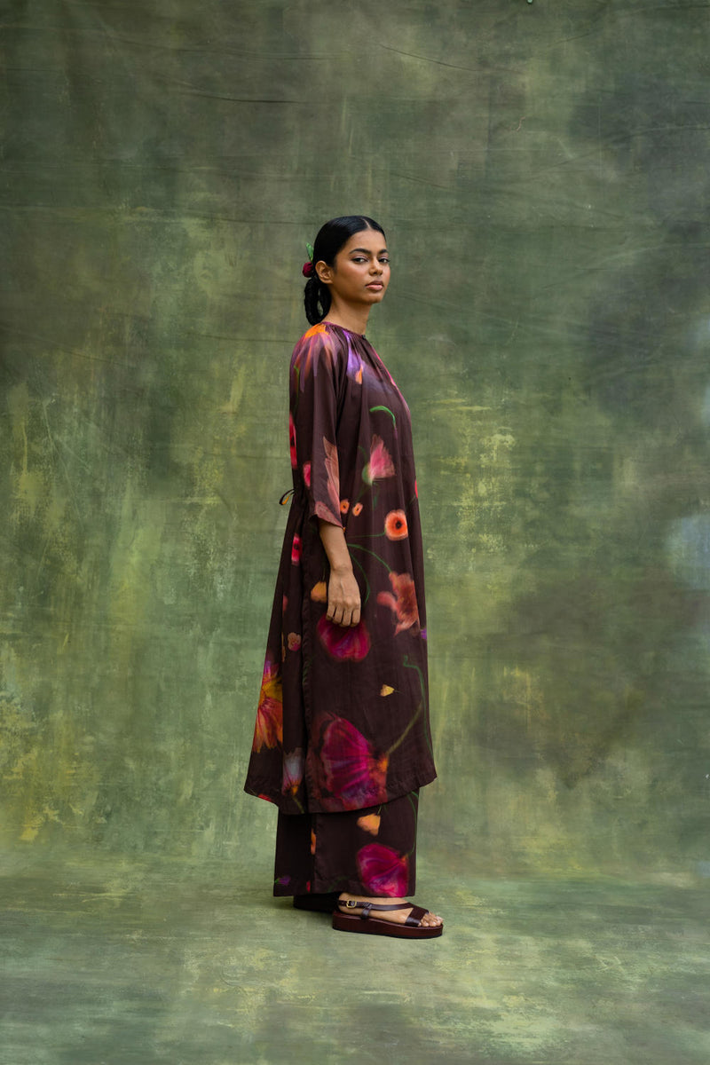 Hayde Printed Tunic by Doodlage in brown color for women in Singapore