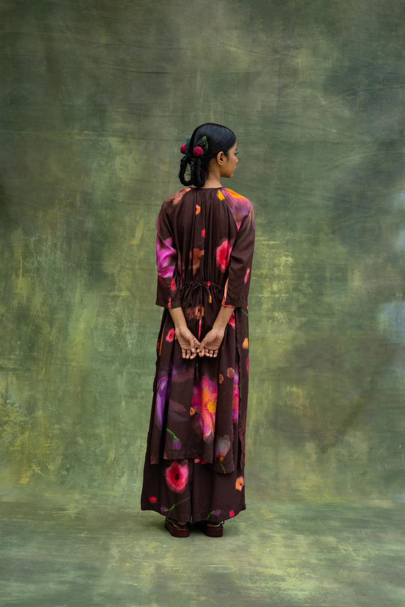 Hayde Printed Tunic by Doodlage in brown color for women in Singapore