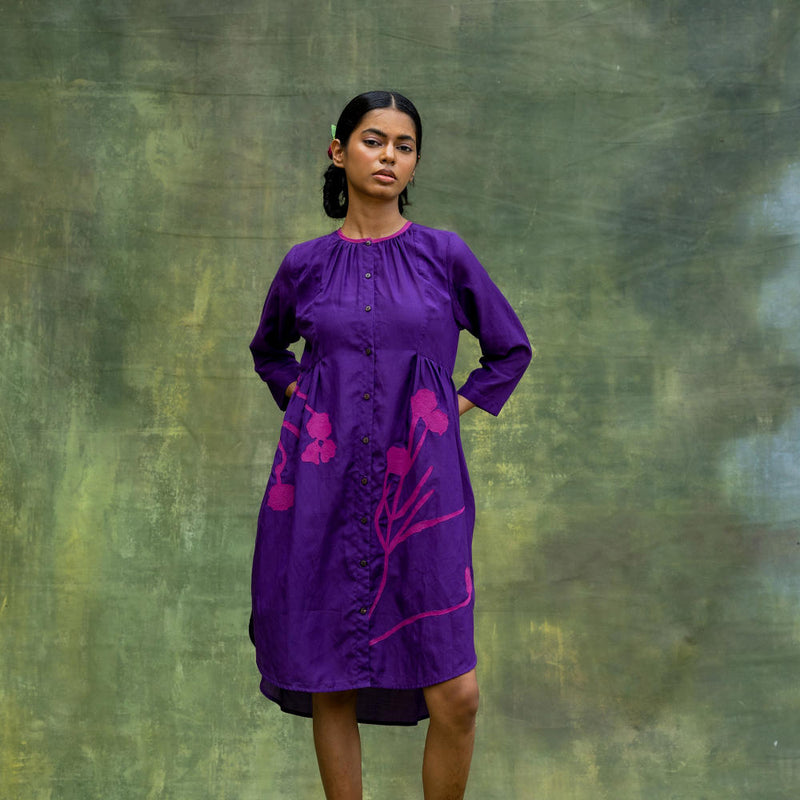 Naomi Embroidered Tunic by Doodlage in purple color for women in Singapore