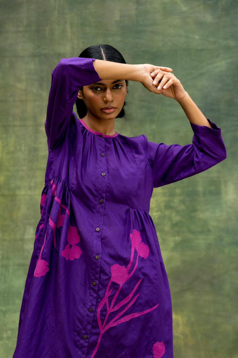 Naomi Embroidered Tunic by Doodlage in purple color for women in Singapore
