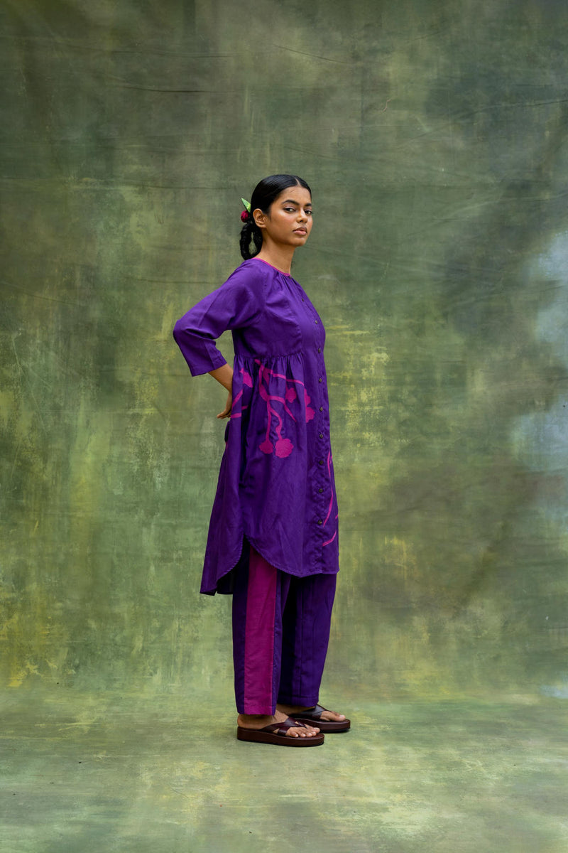 Naomi Embroidered Tunic by Doodlage in purple color for women in Singapore