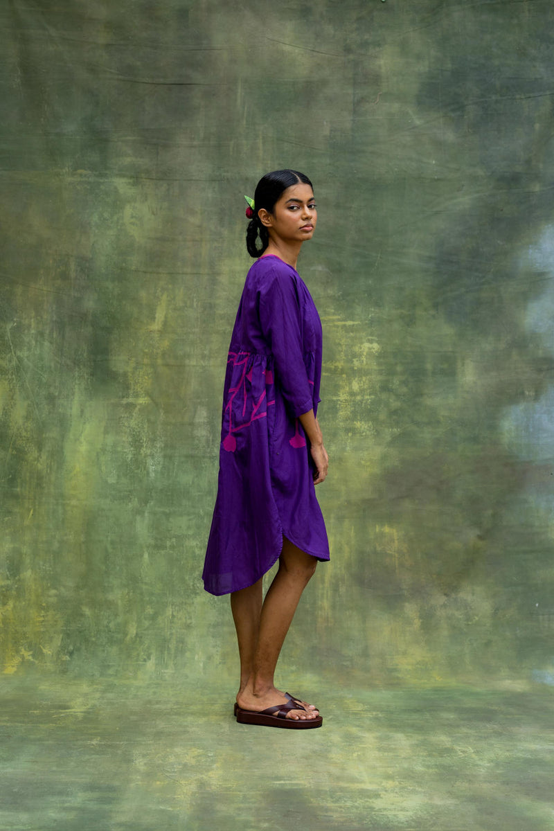 Naomi Embroidered Tunic by Doodlage in purple color for women in Singapore
