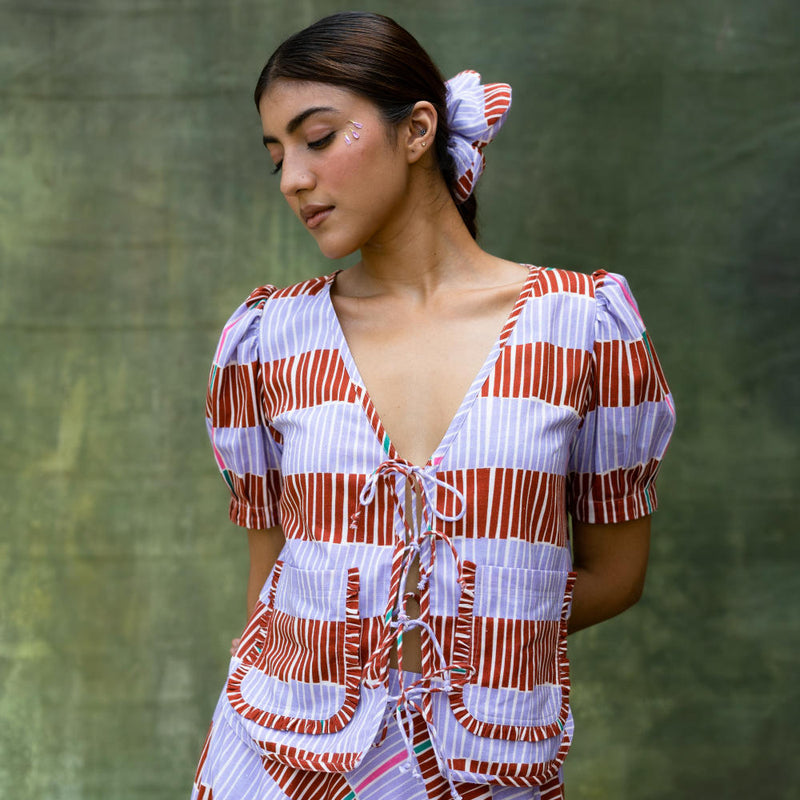 Fern Striped Top by Doodlage for women in Singapore