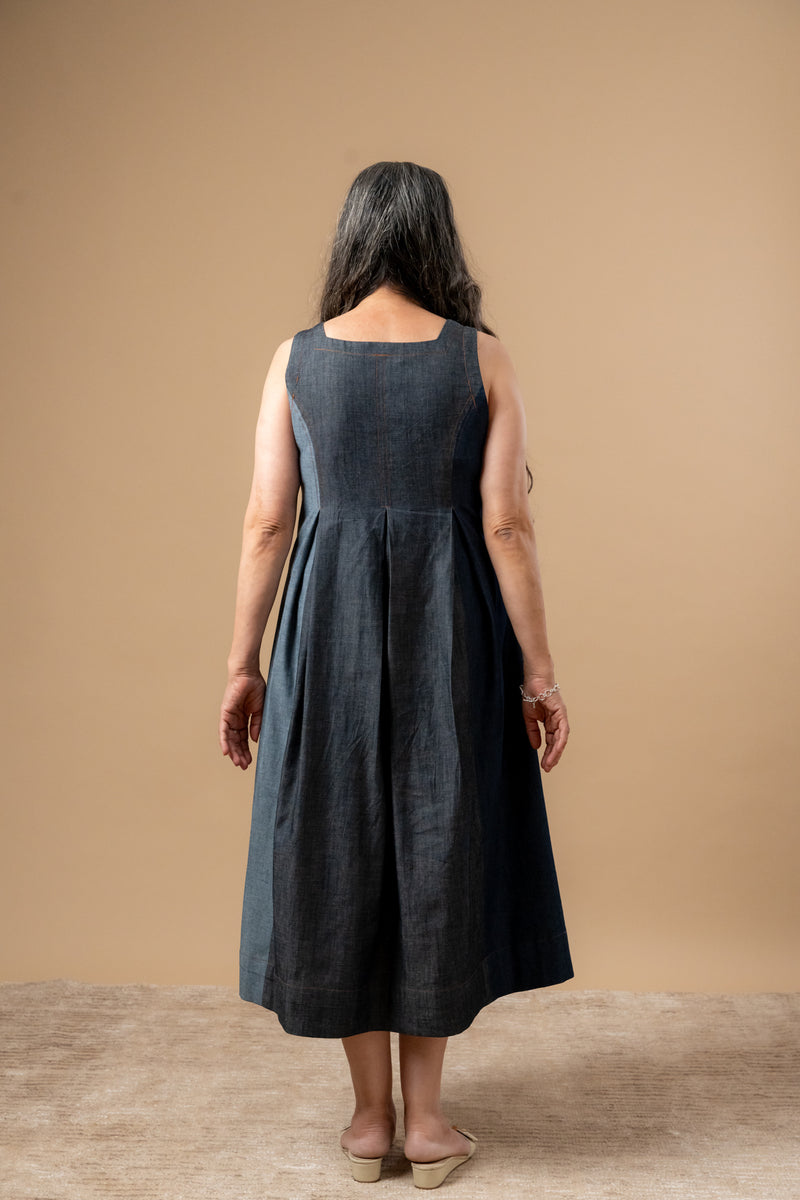 Natalie Denim Dress by Doodlage in blue color for women in Singapore