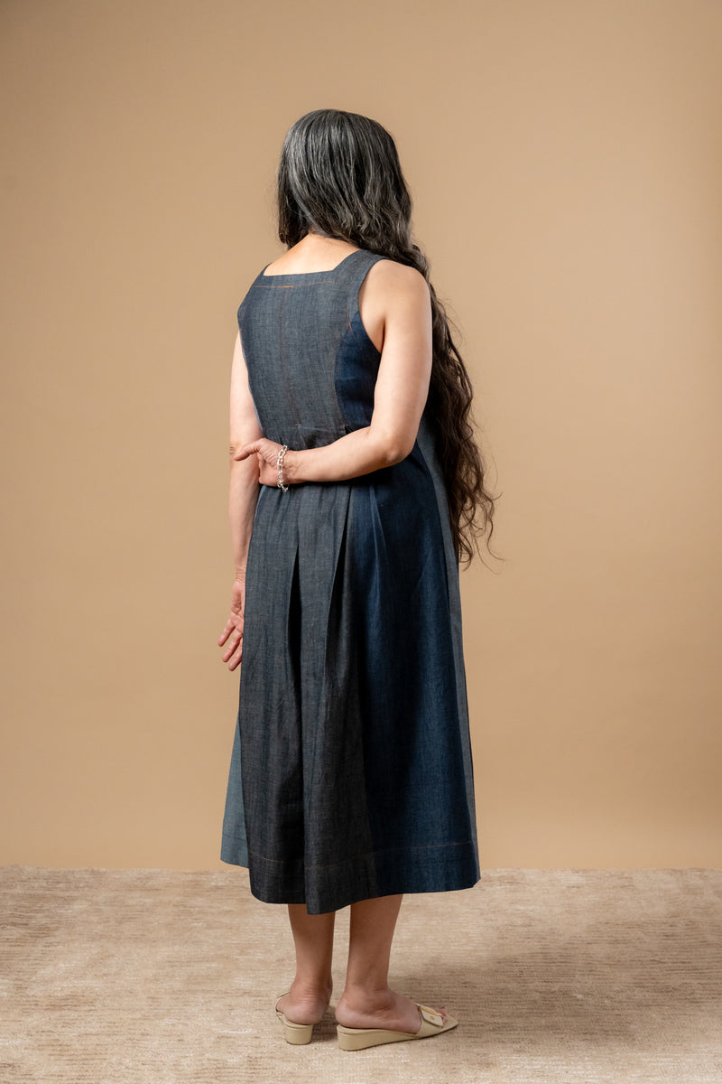 Natalie Denim Dress by Doodlage in blue color for women in Singapore