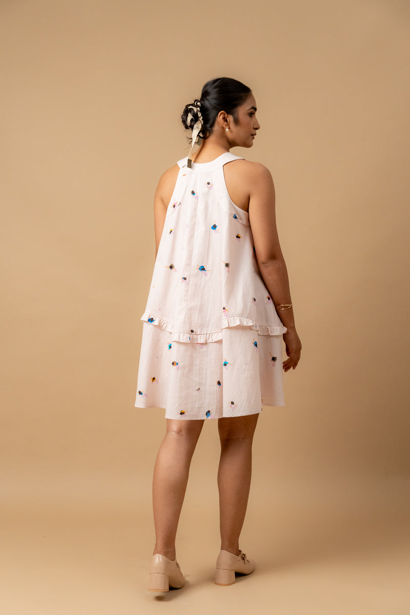 Daisy Daze Printed Dress by Doodlage in pink color for women in Singapore