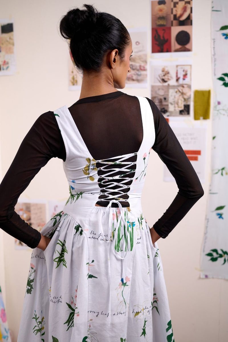 KYREN PRINTED DRESS linen by Doodlage for women in Singapore