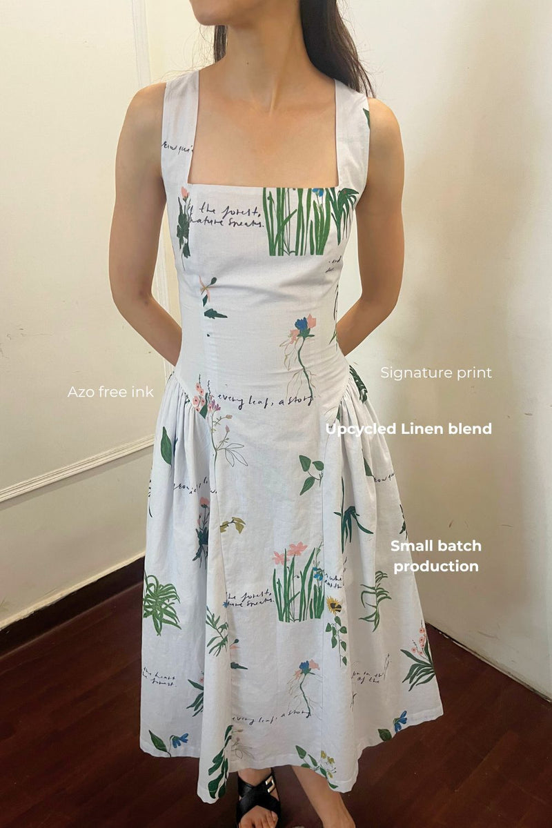 KYREN PRINTED DRESS linen by Doodlage for women in Singapore