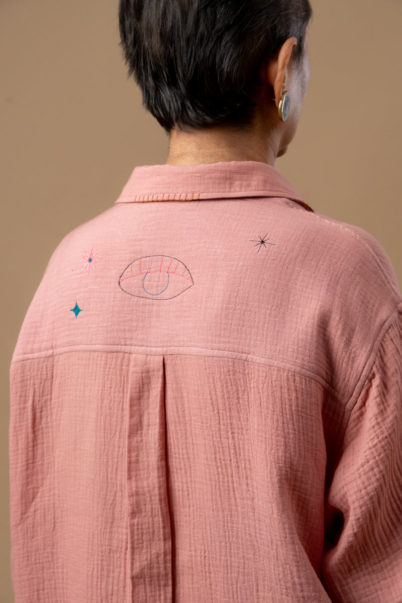 Carmen Pants organic cotton gauge by Doodlage in pink color for women in Singapore