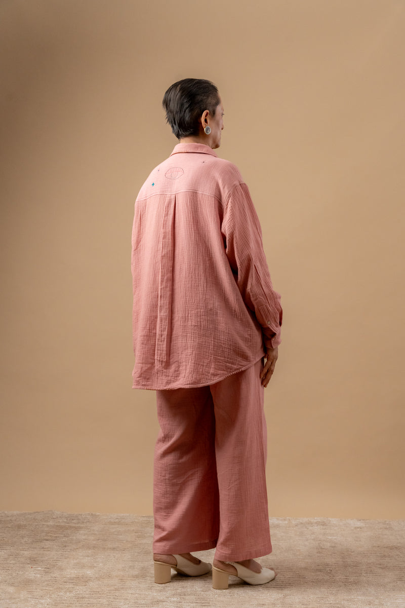 Carmen Pants organic cotton gauge by Doodlage in pink color for women in Singapore