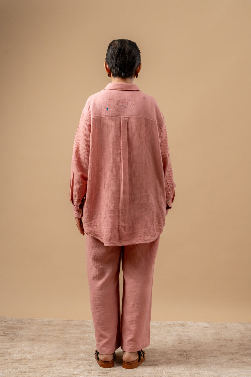 Firefly Flicker Pants organic cotton gauge by Doodlage in beige color for women in Singapore