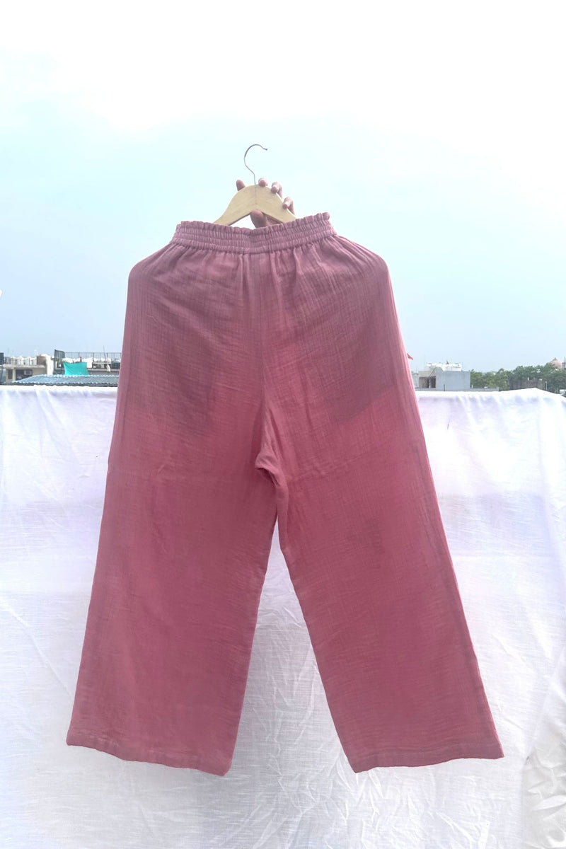 Firefly Flicker Pants organic cotton gauge by Doodlage in beige color for women in Singapore