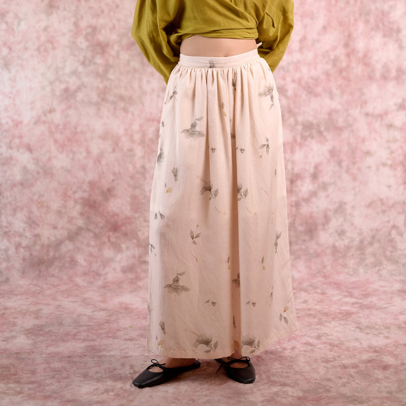 REHNO BEIGE PANTS georgette by Doodlage in beige color for women in Singapore